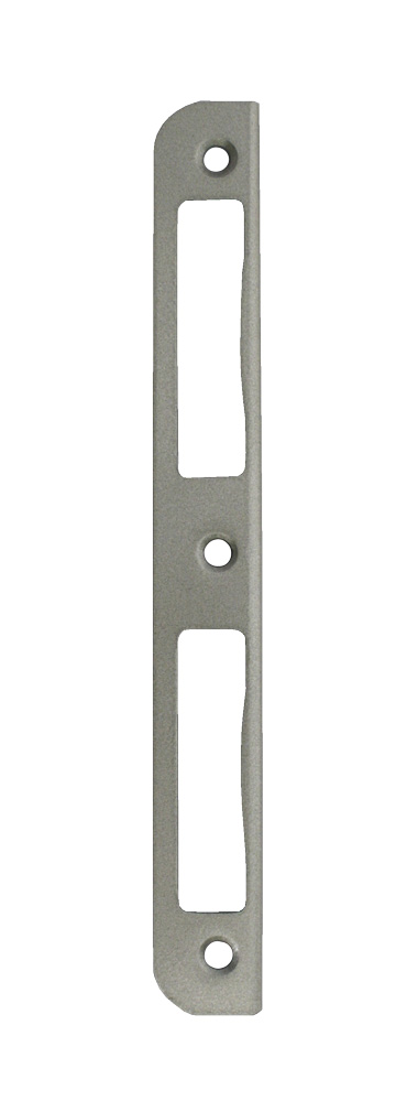 Schließblech für Zimmertüren / rund 20x8x170 mm / Stulp nickelsilber