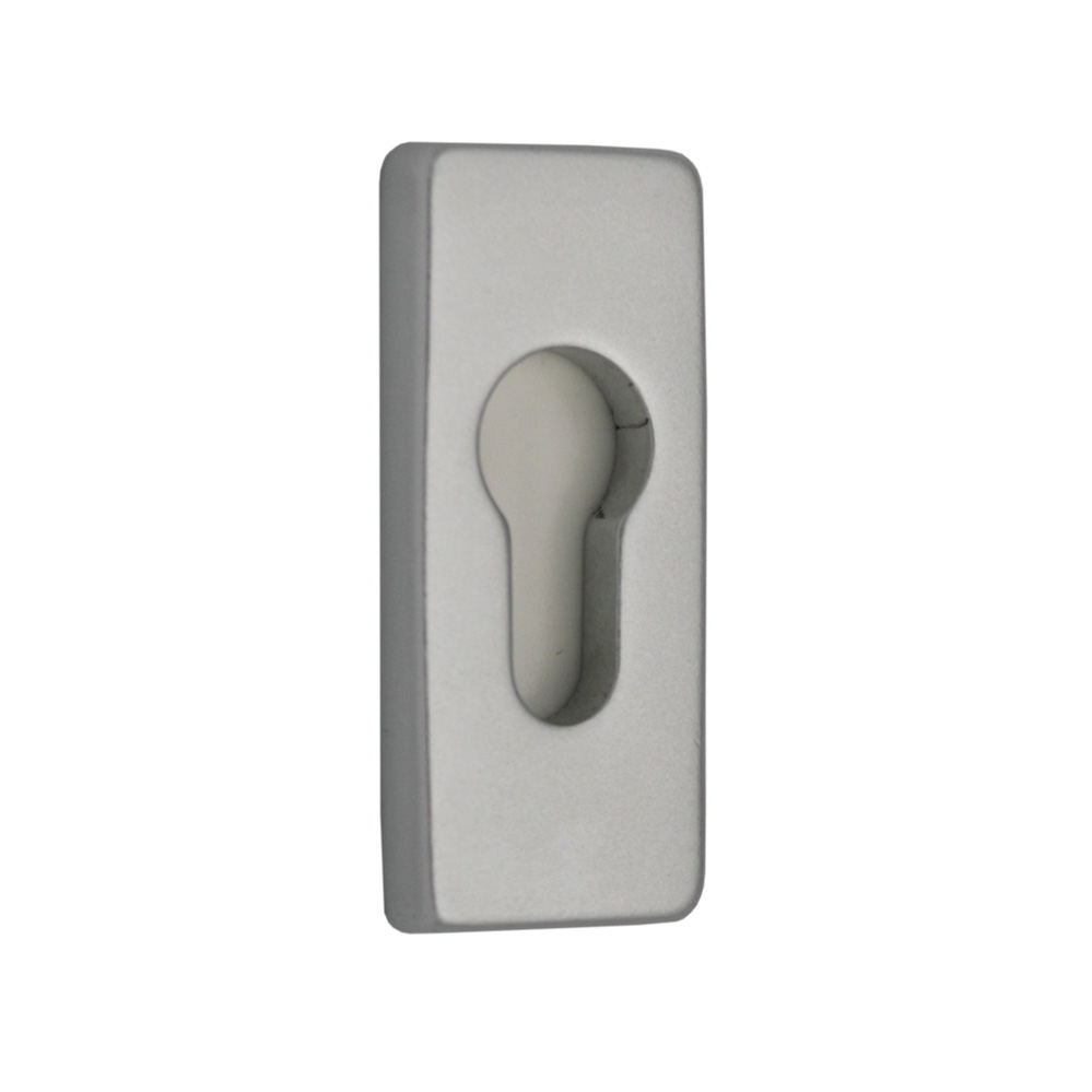 Kleberosette eckig / PZ-gelocht 450 / F1-eloxiert / 7,5 mm stark