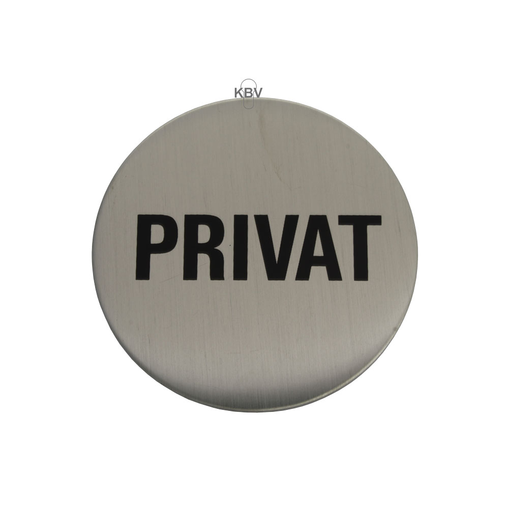 Selbstklebende Türschilder "Privat" Art.-Nr.: 7109 EDELSTAHL, 60 mm Durchmesser