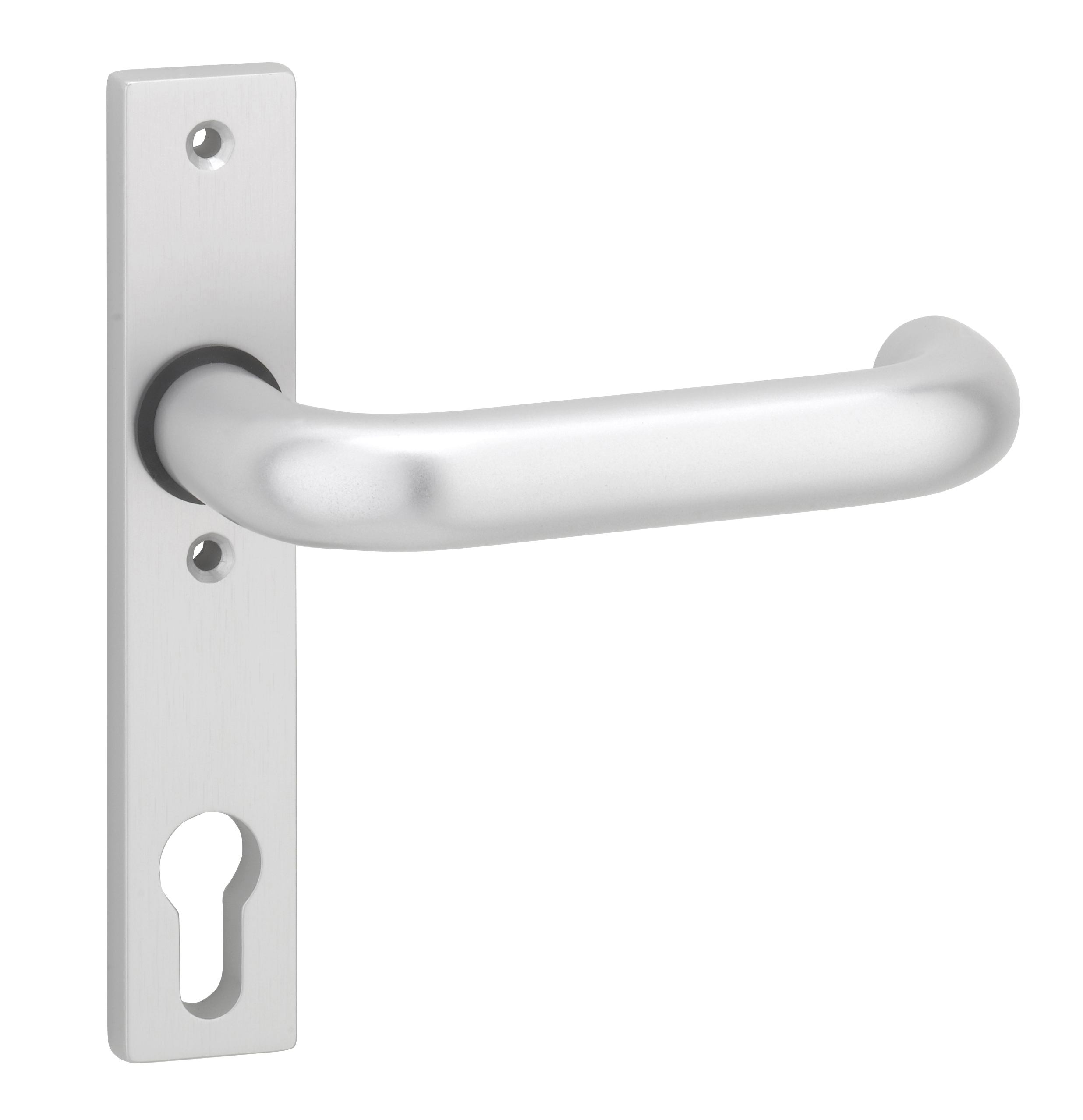 Drücker auf Kurzschild passend für Schlosskästen festdrehbar gelagert / Lochabstand = 67 mm