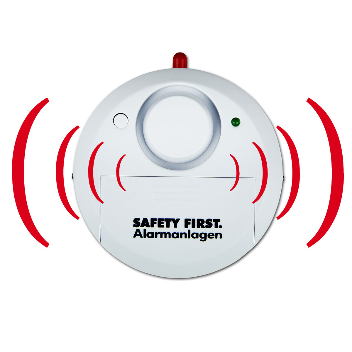 Glasbruchalarm "Premium" / selbstklebend weiß / ca. 120 dB Alarmlautstärke