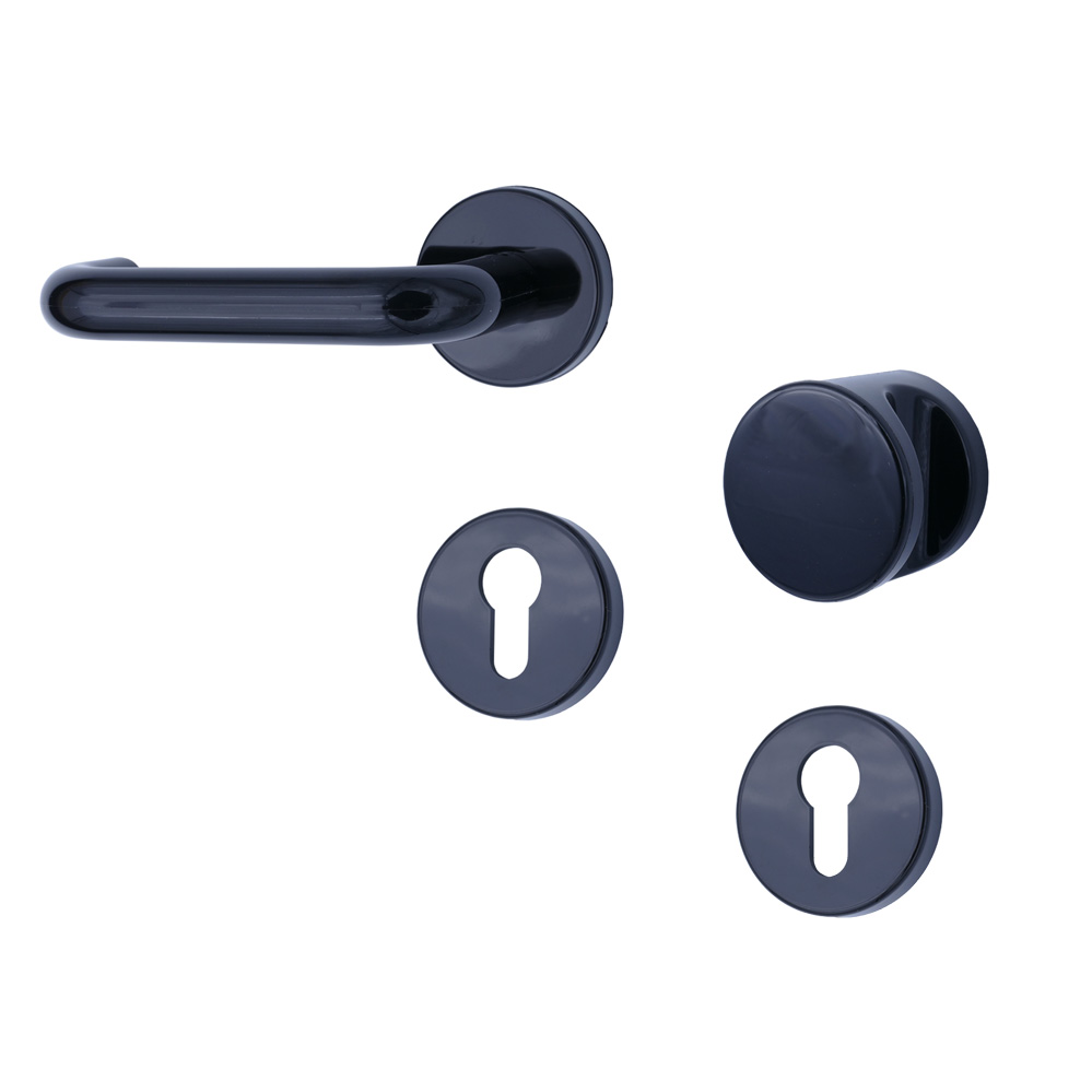 Nylon-Rosetten-Wechselgartnitur / Farbe: schwarz mit U-Formdrücker 8 mm / PZ-gelocht / DLS