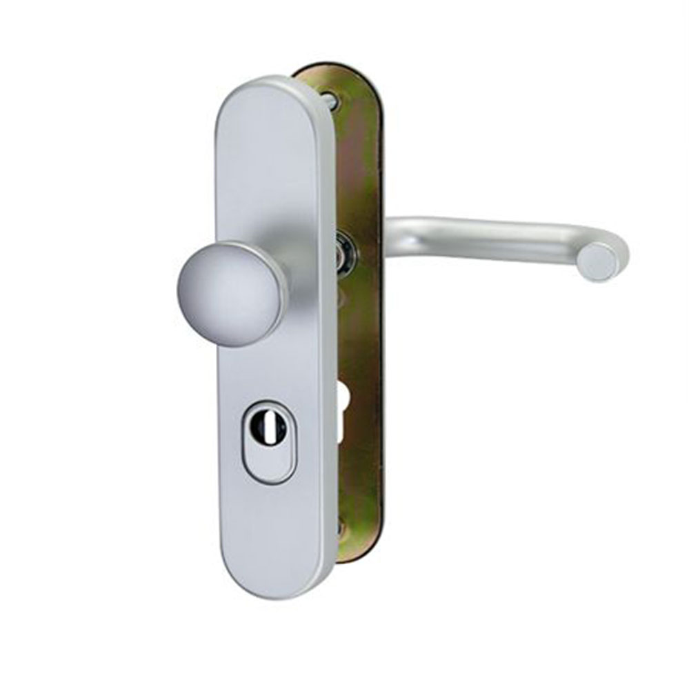 Aluminium-Schutzwechselgarnitur mit Kernziehschutz 72 mm / Zylindervorstand 10-15 mm / F1-elox. / ES1