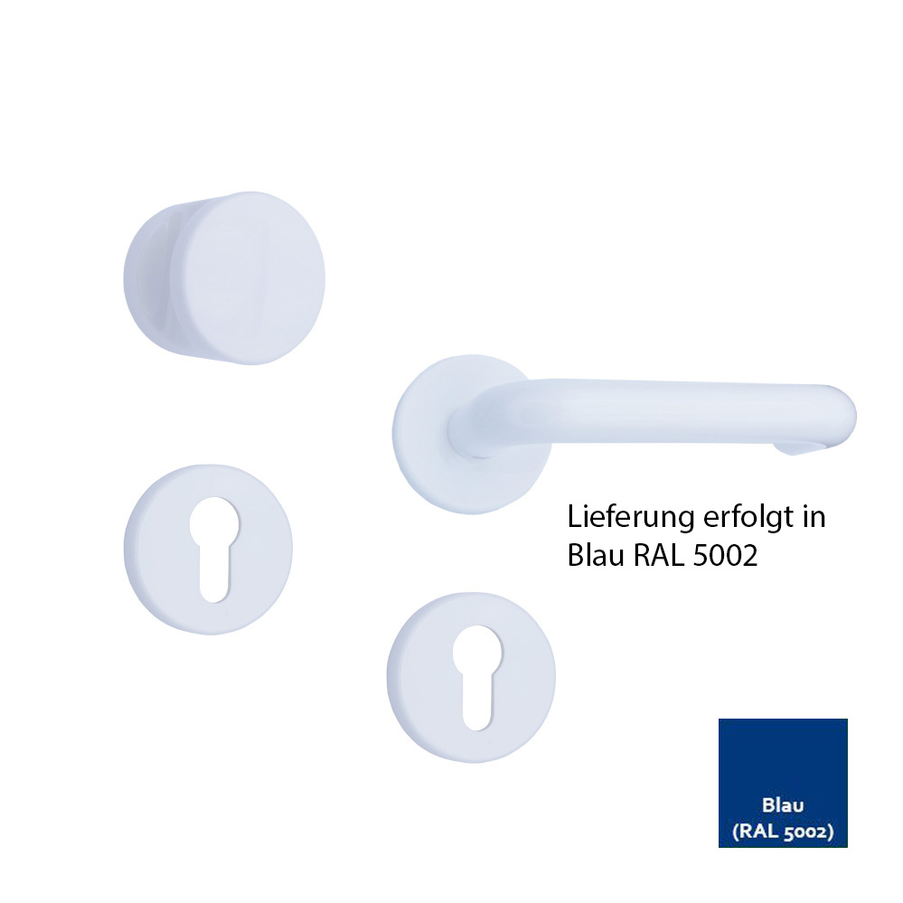 Nylon-Rosetten-Wechselgarnitur / Farbe: blau mit U-Formdrücker 8 mm / PZ-gelocht