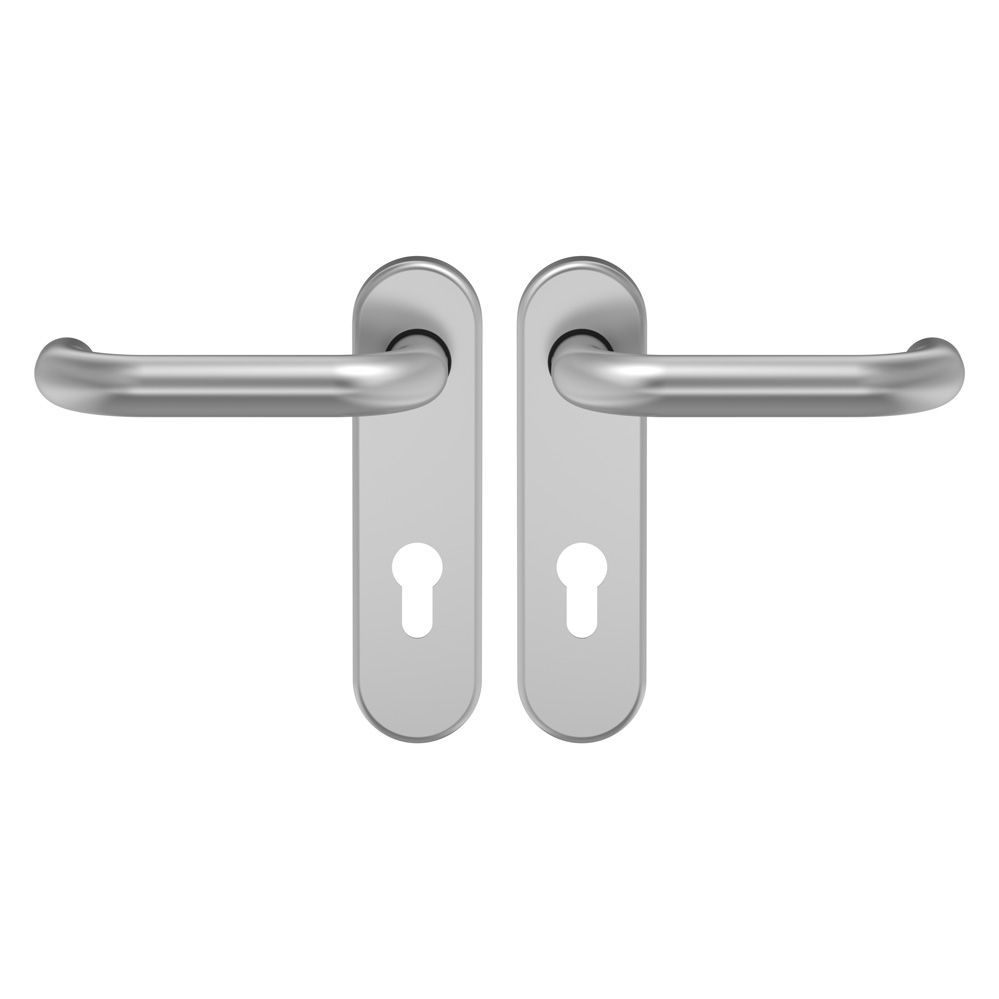FH-Sicherheitskurzschilddrückergarnitur/ ES1 / F1 Nr. 76410 / 72 mm / 11 mm stark / 9 mm FH-Sicherheitskurzschilddrückergarnitur/ ES1 / F1 Nr. 76410 / 72 mm / 11 mm stark / 9 mm