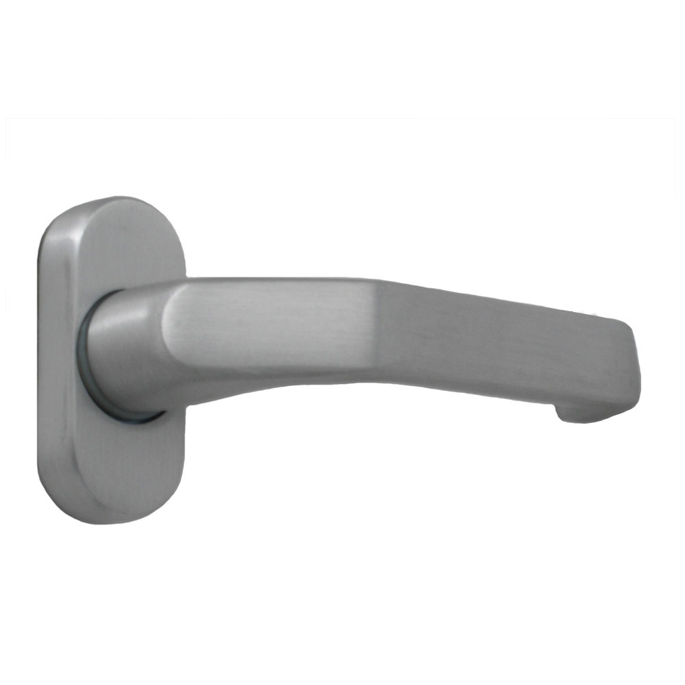 Metalltürdrückerlochteil festdr. auf ovaler Rosette / F1-eloxiert / 8 mm / LA = 50 mm Metalltürdrückerlochteil festdr. auf ovaler Rosette / F1-eloxiert / 8 mm / LA = 50 mm
