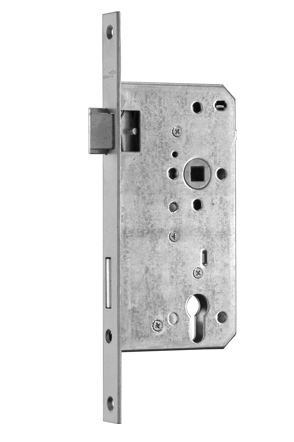 Haustür-Panikschloss Funktion "E" / 92 mm / DLS / 65-Dorn / Stulp: 280 x 20 mm käntig / 9 mm Nuss